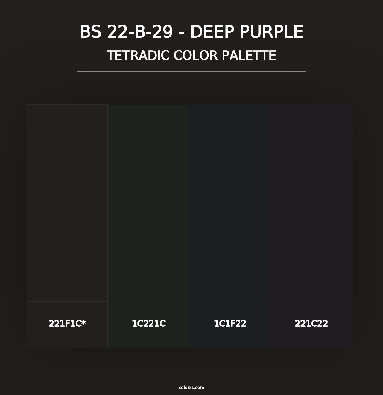 BS 22-B-29 - Deep Purple - Tetradic Color Palette