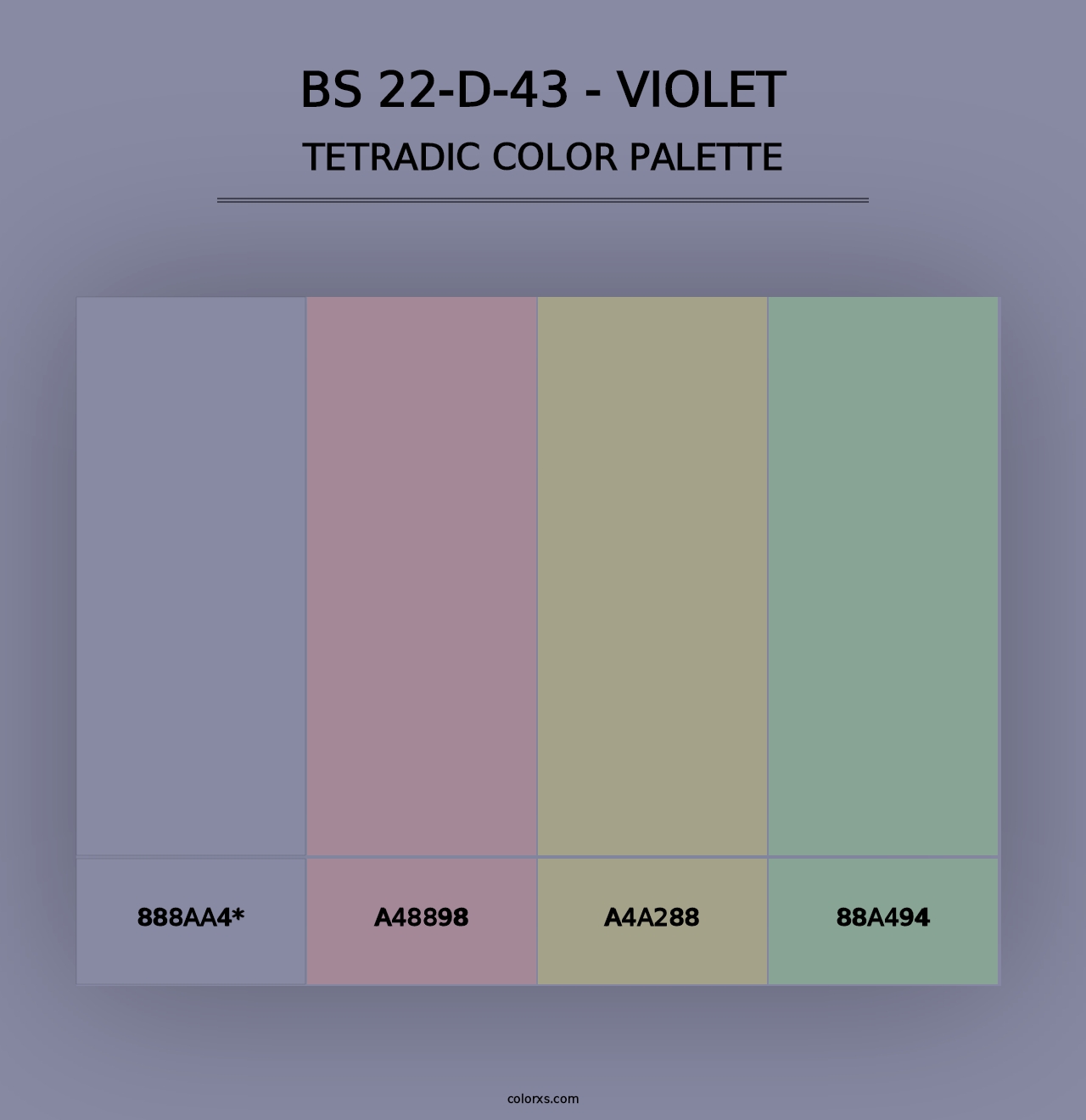 BS 22-D-43 - Violet - Tetradic Color Palette