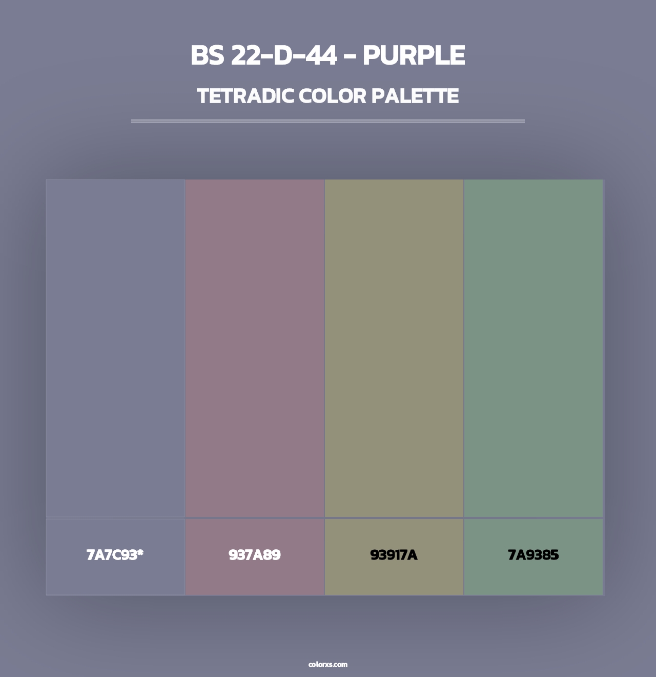 BS 22-D-44 - Purple - Tetradic Color Palette