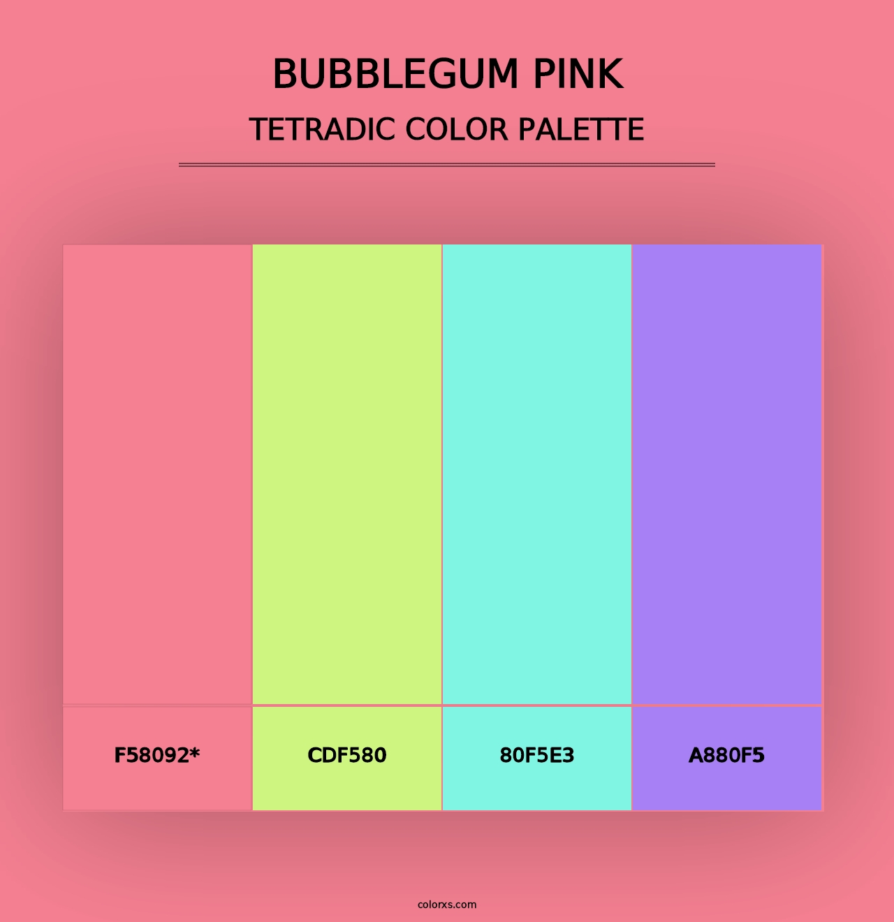 Bubblegum Pink - Tetradic Color Palette