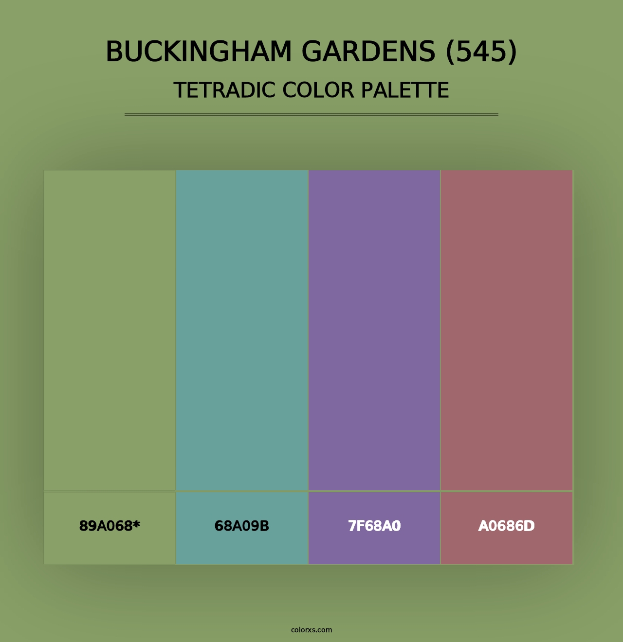 Buckingham Gardens (545) - Tetradic Color Palette