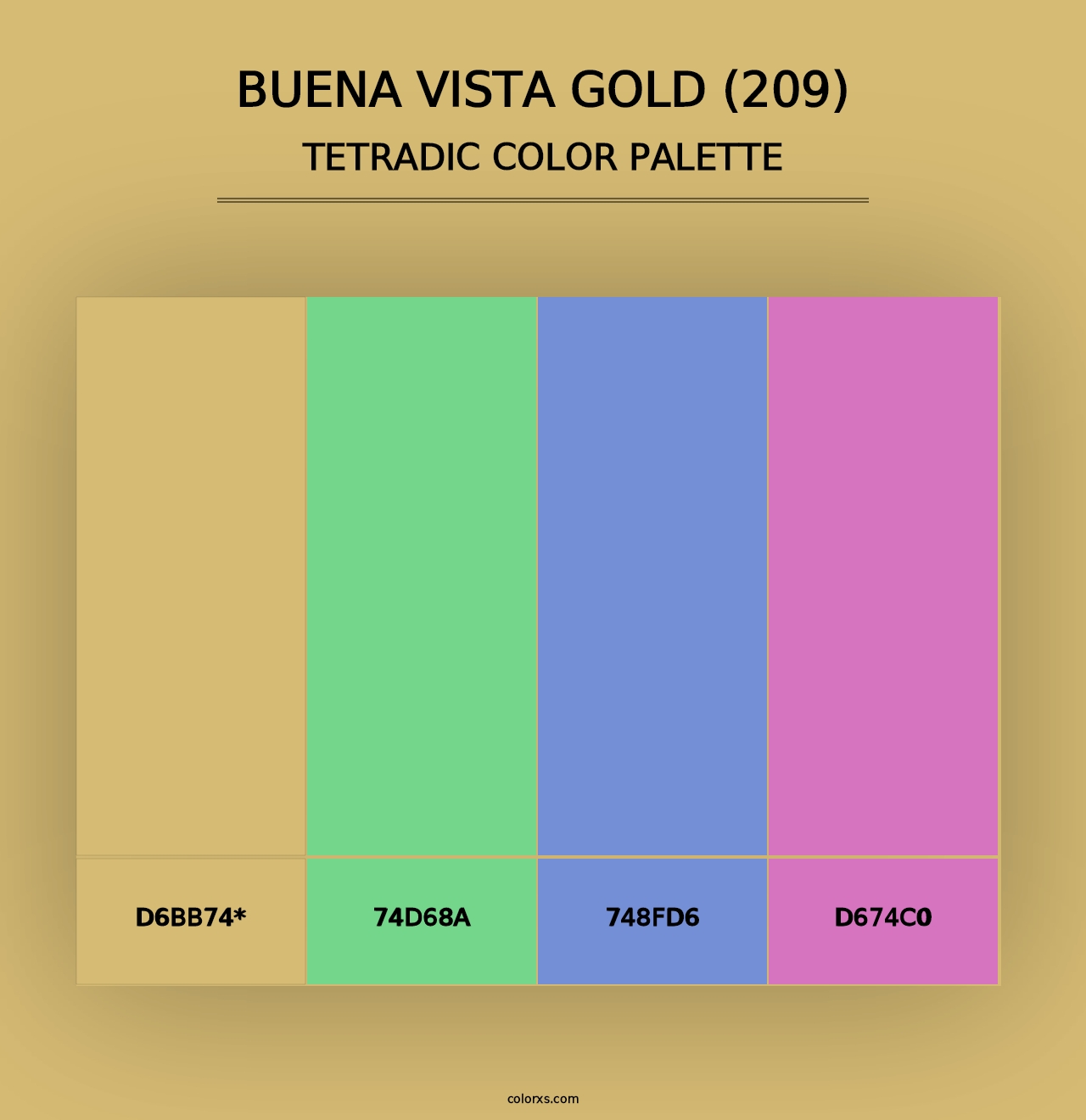 Buena Vista Gold (209) - Tetradic Color Palette