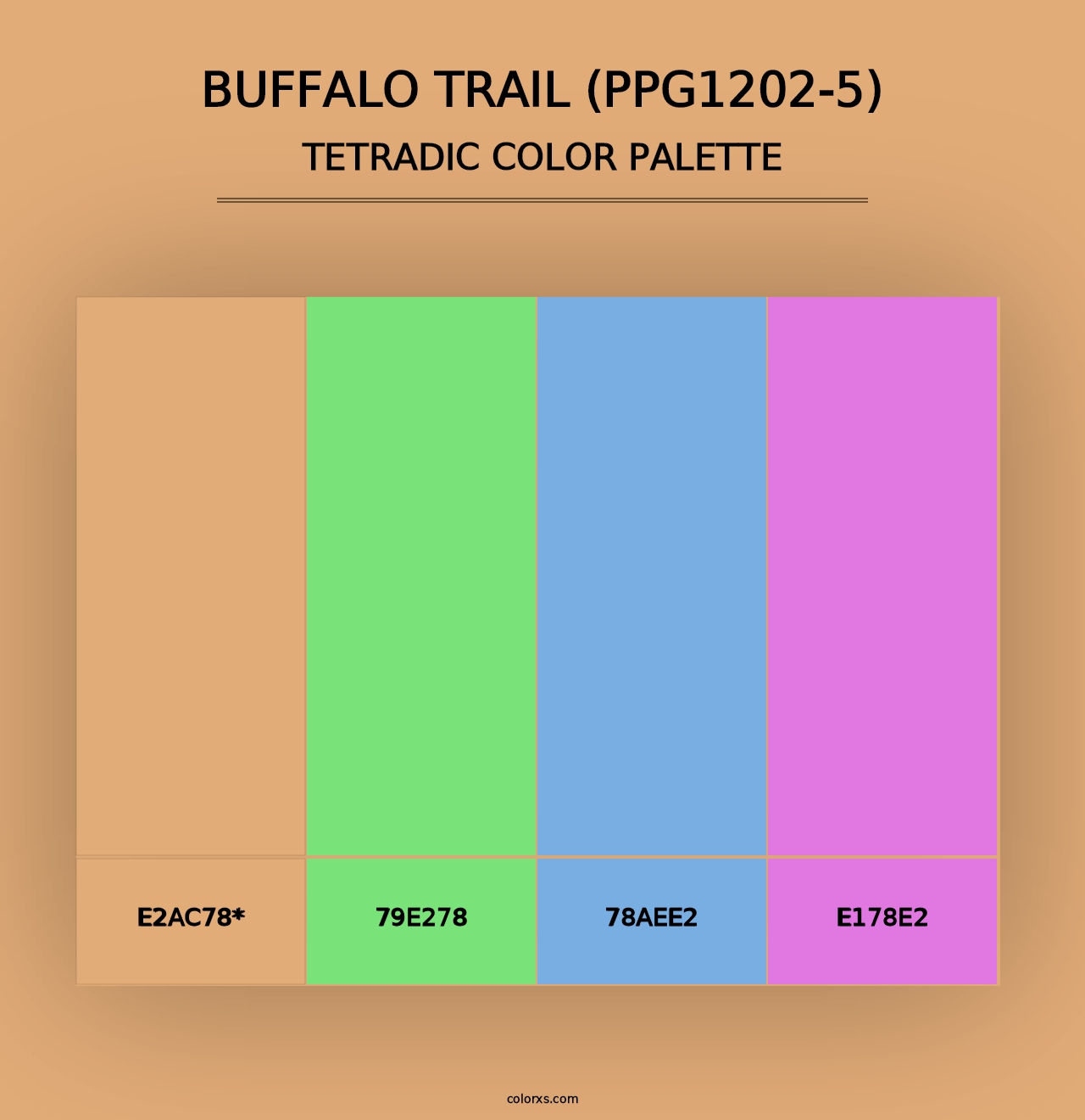 Buffalo Trail (PPG1202-5) - Tetradic Color Palette