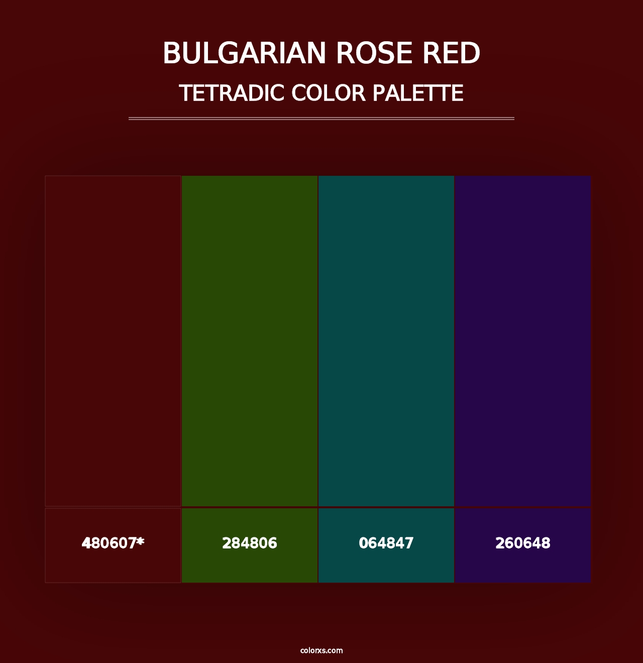 Bulgarian Rose Red - Tetradic Color Palette