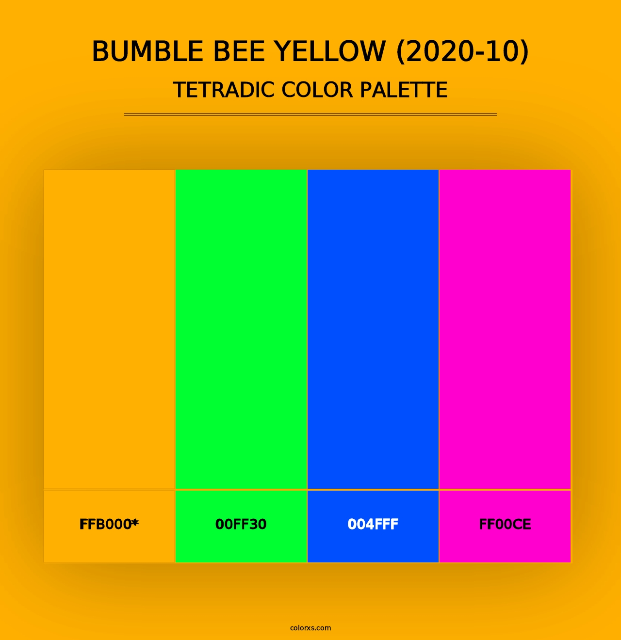 Bumble Bee Yellow (2020-10) - Tetradic Color Palette