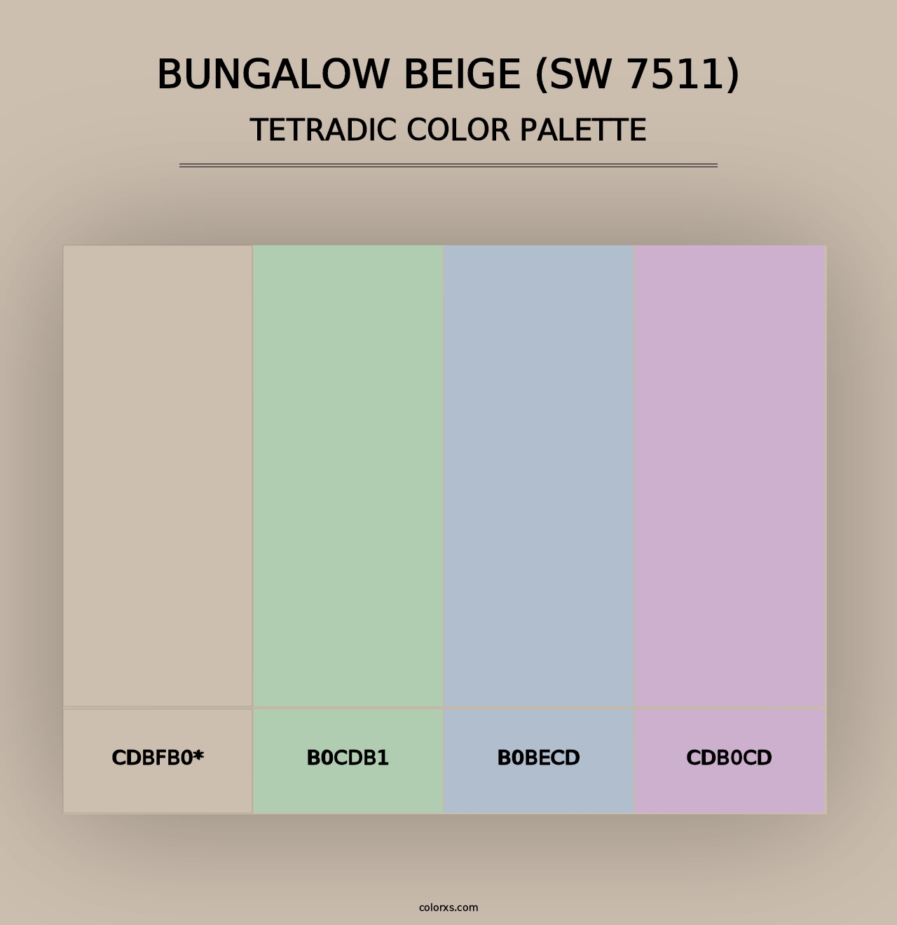 Bungalow Beige (SW 7511) - Tetradic Color Palette