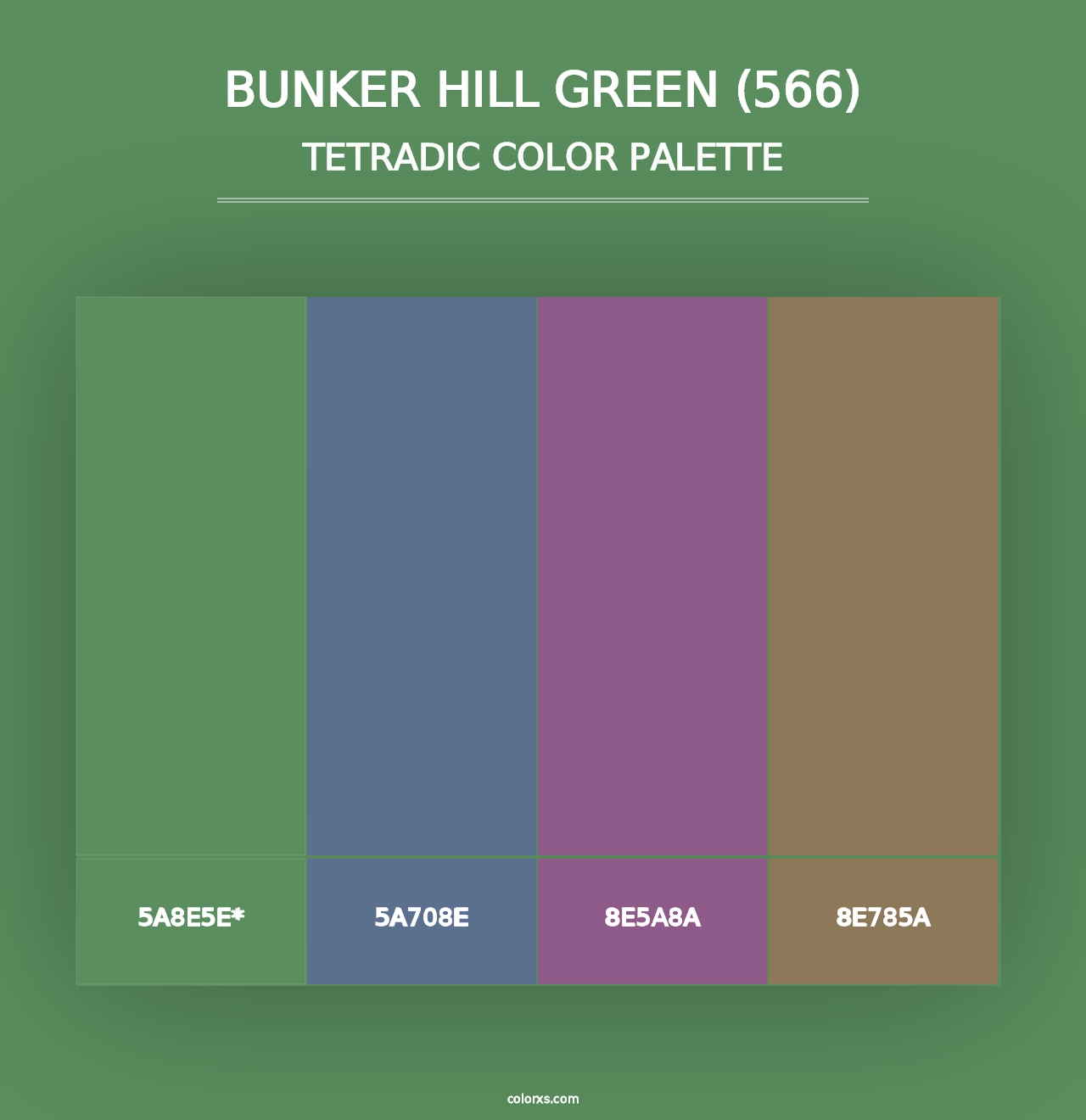 Bunker Hill Green (566) - Tetradic Color Palette