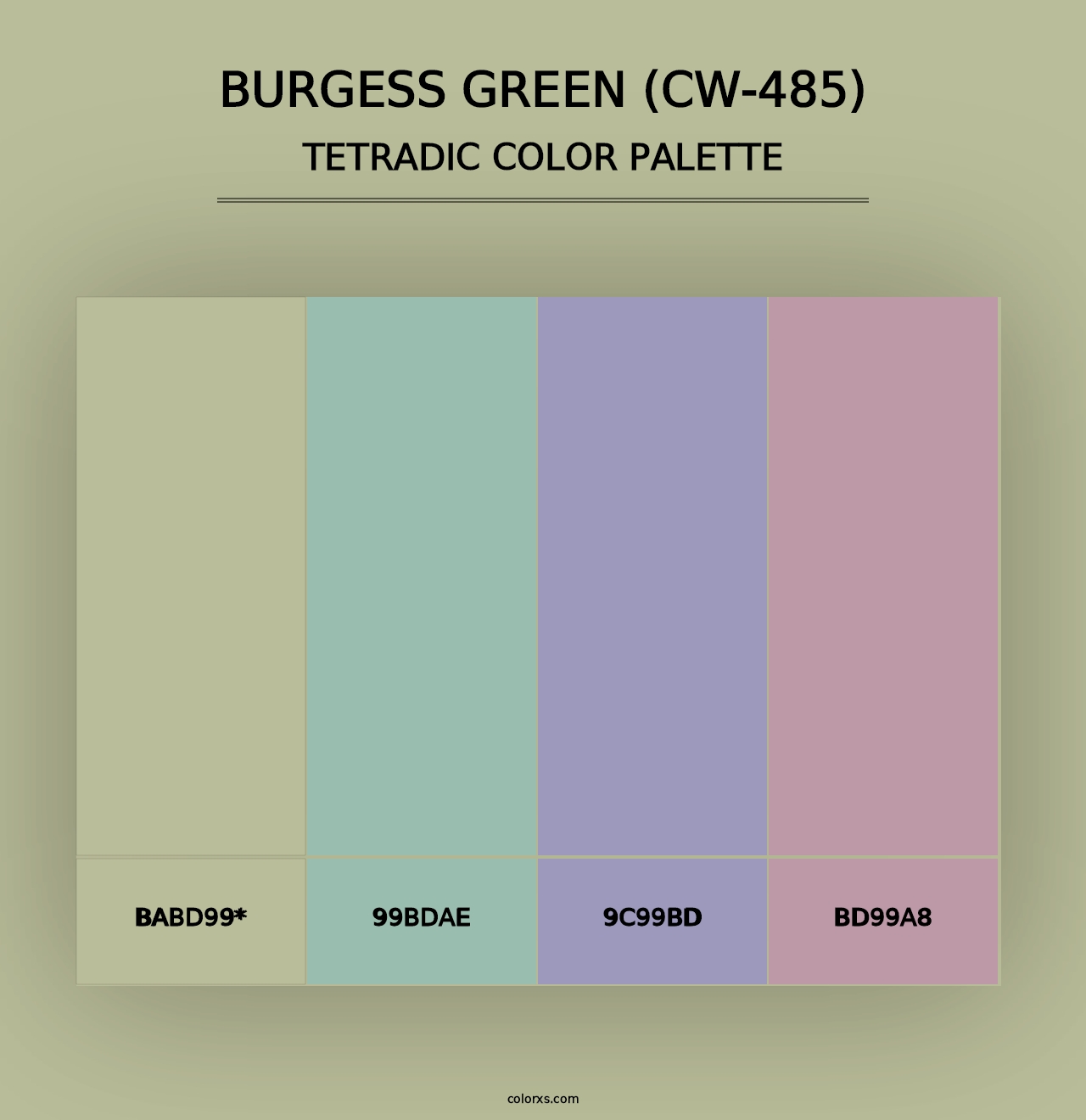 Burgess Green (CW-485) - Tetradic Color Palette