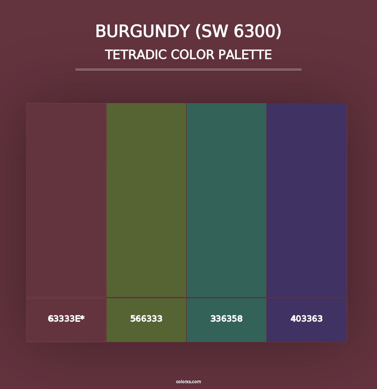 Burgundy (SW 6300) - Tetradic Color Palette