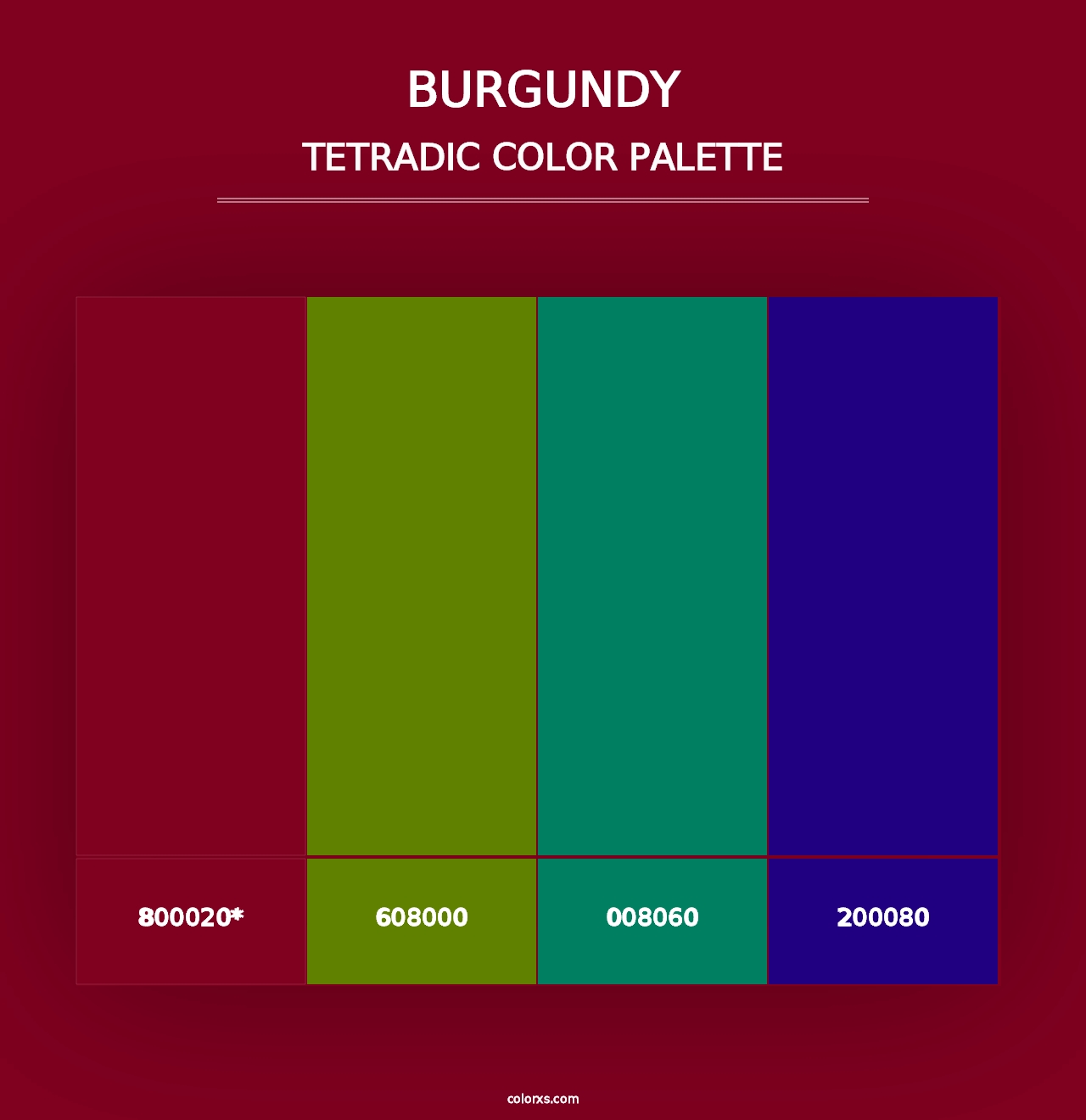 Burgundy - Tetradic Color Palette