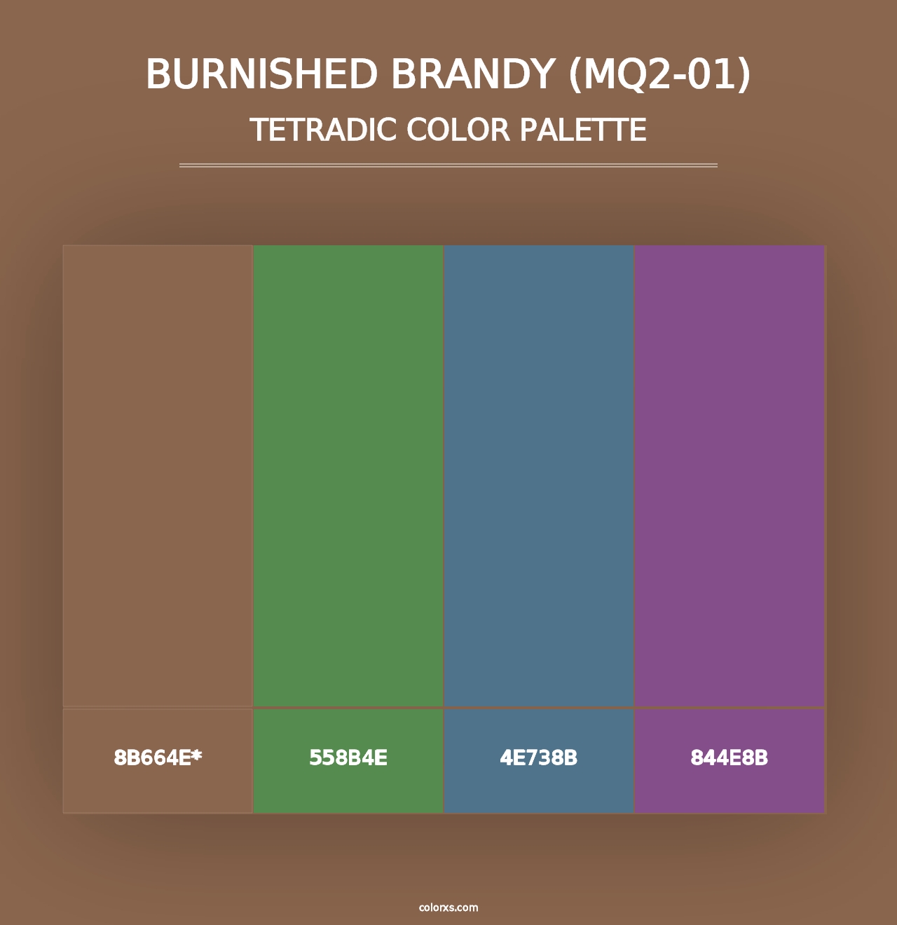 Burnished Brandy (MQ2-01) - Tetradic Color Palette