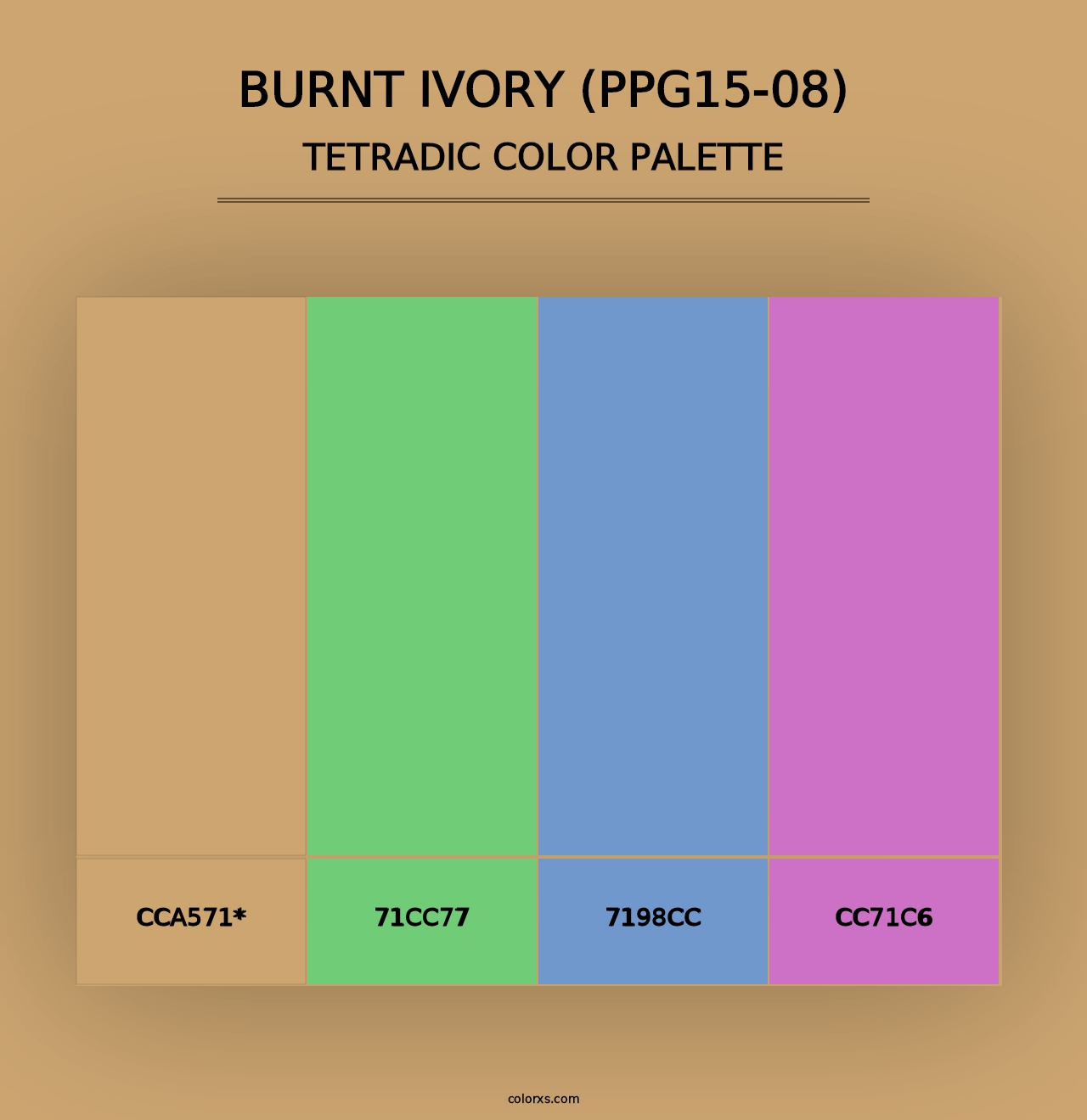 Burnt Ivory (PPG15-08) - Tetradic Color Palette