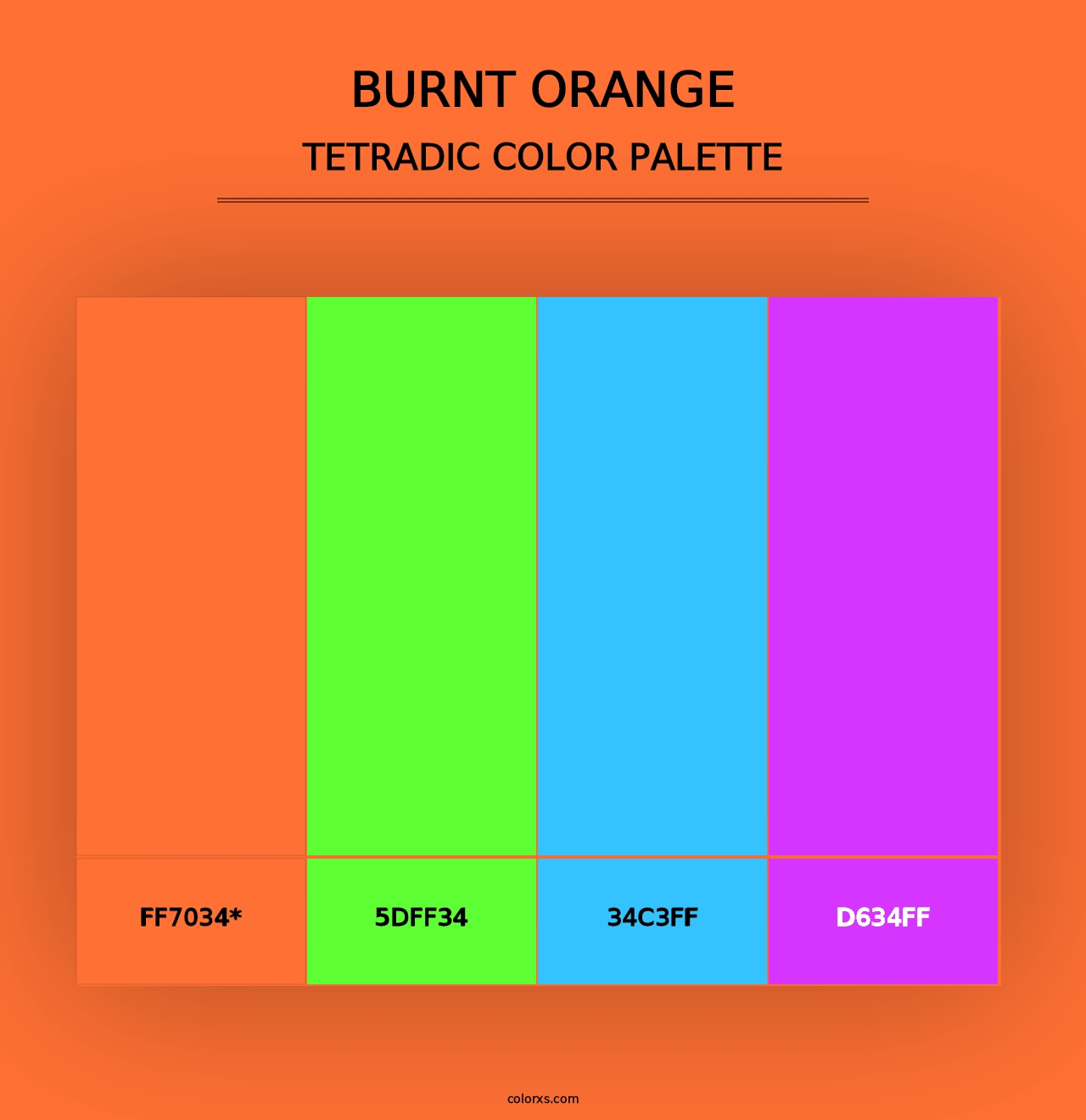 Burnt Orange - Tetradic Color Palette