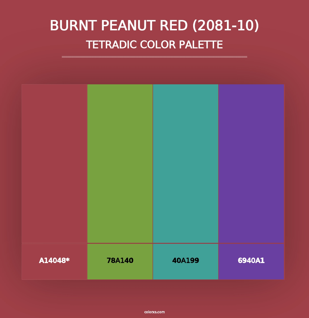 Burnt Peanut Red (2081-10) - Tetradic Color Palette