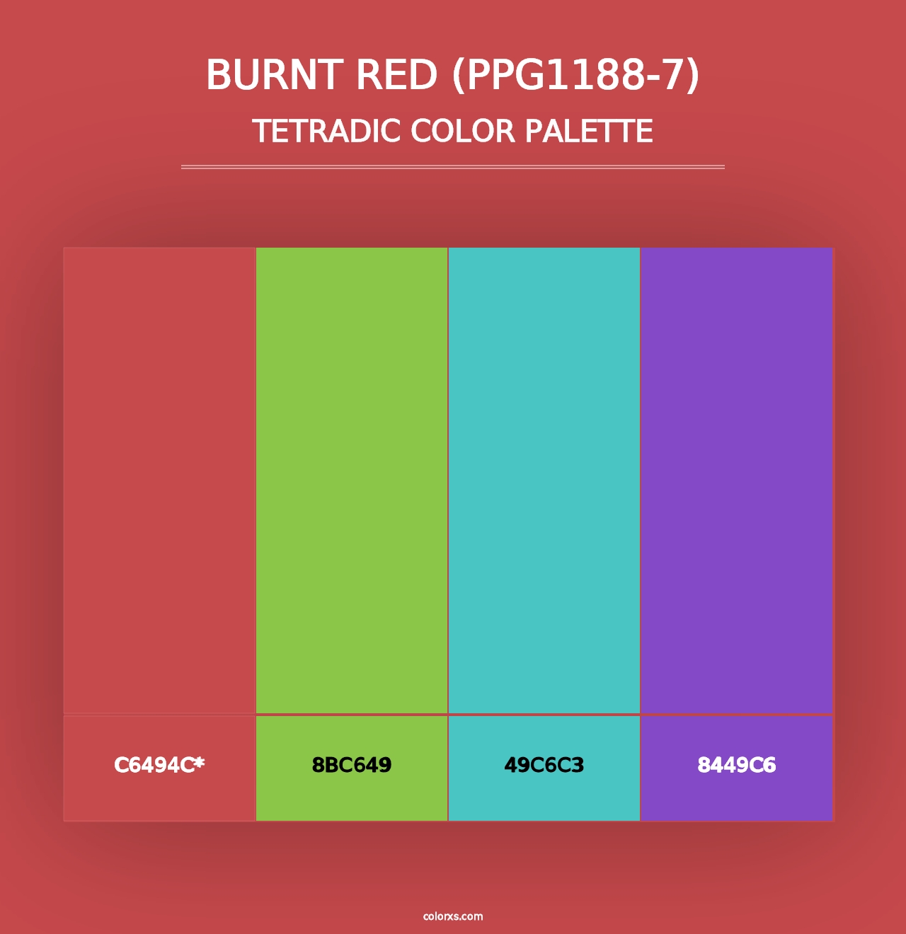 Burnt Red (PPG1188-7) - Tetradic Color Palette