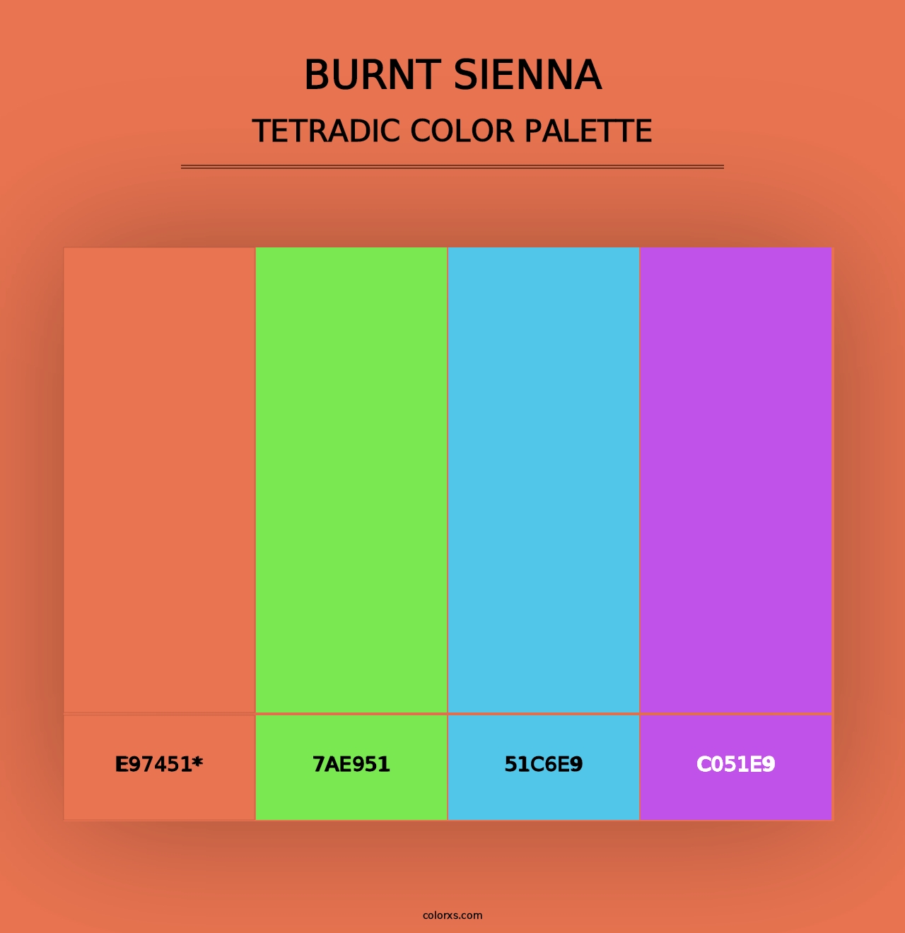 Burnt Sienna - Tetradic Color Palette