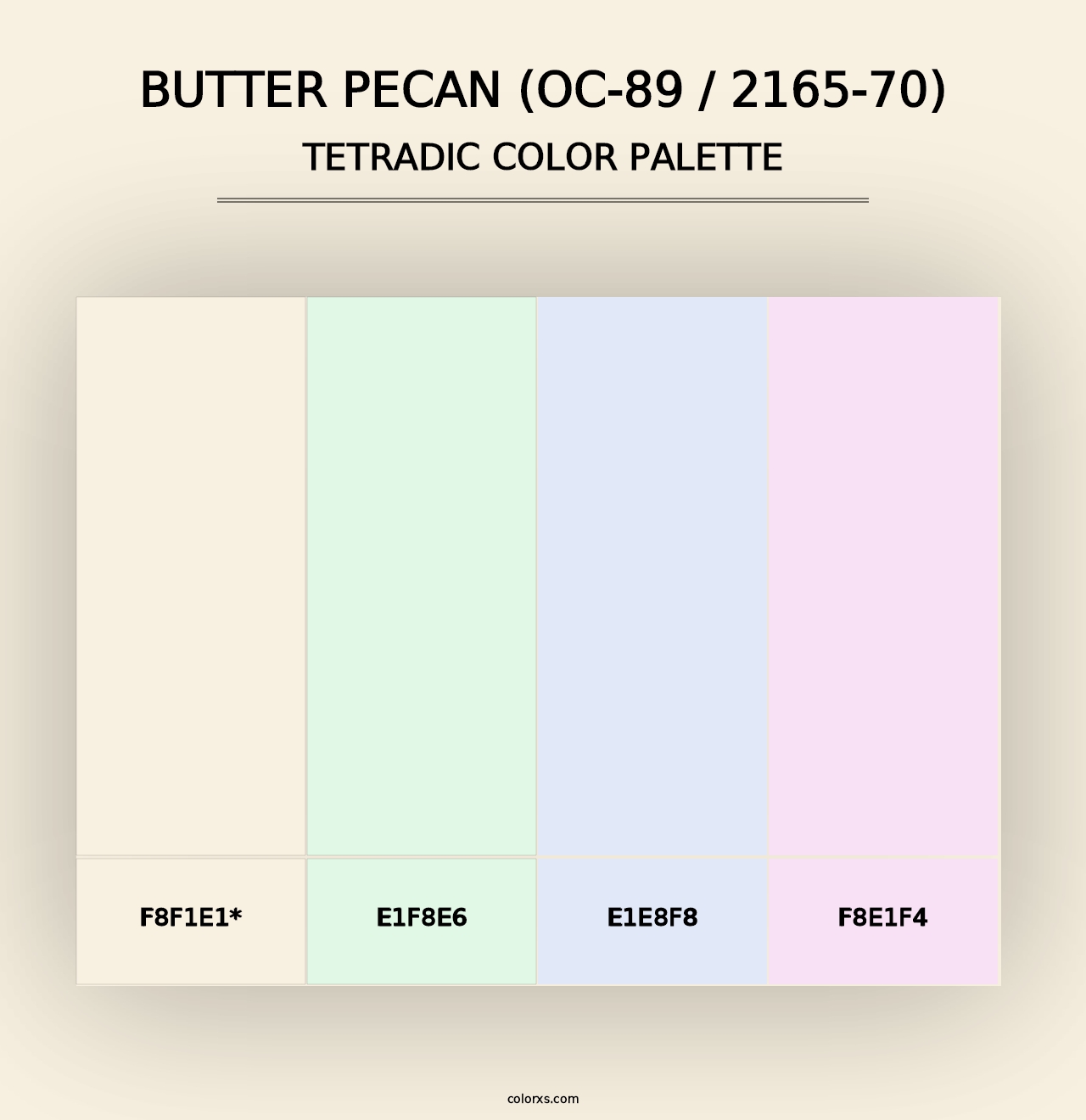 Butter Pecan (OC-89 / 2165-70) - Tetradic Color Palette