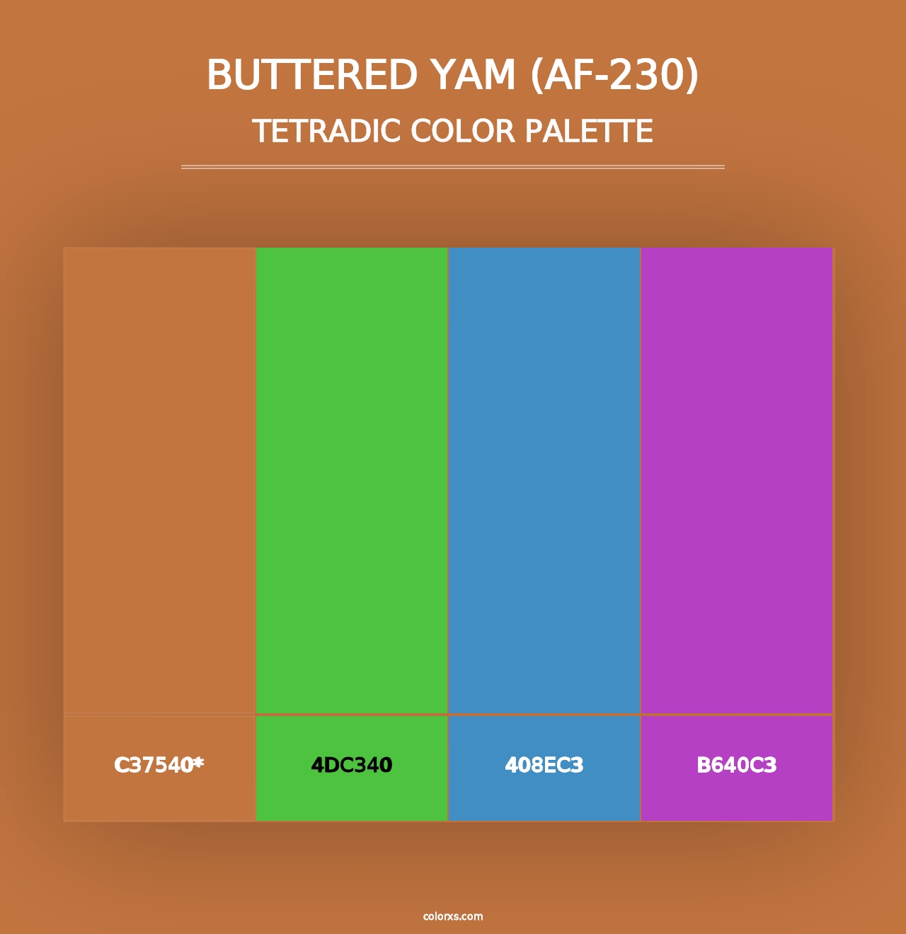 Buttered Yam (AF-230) - Tetradic Color Palette