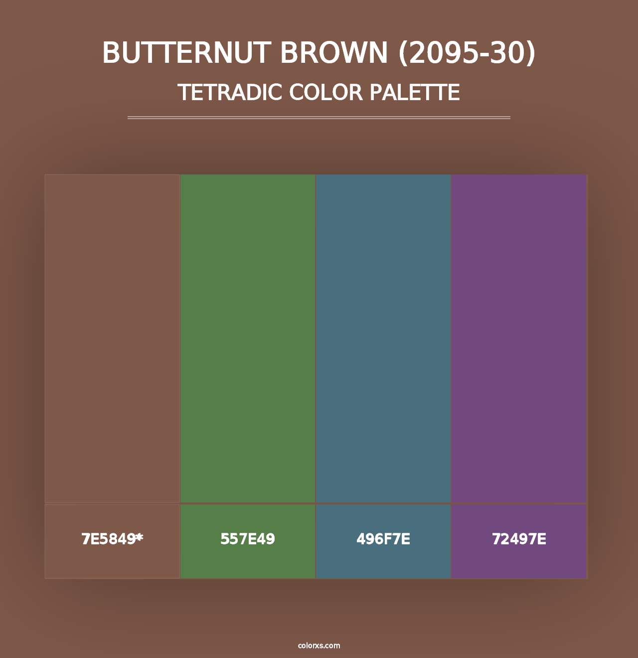 Butternut Brown (2095-30) - Tetradic Color Palette