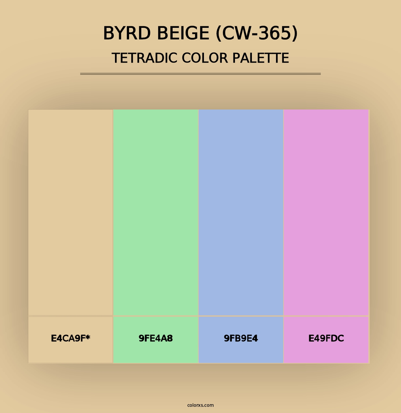 Byrd Beige (CW-365) - Tetradic Color Palette