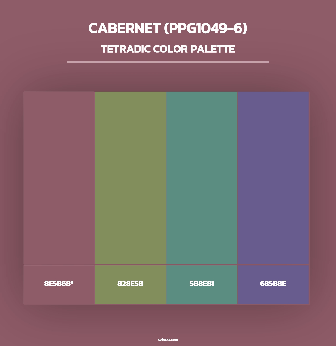 Cabernet (PPG1049-6) - Tetradic Color Palette