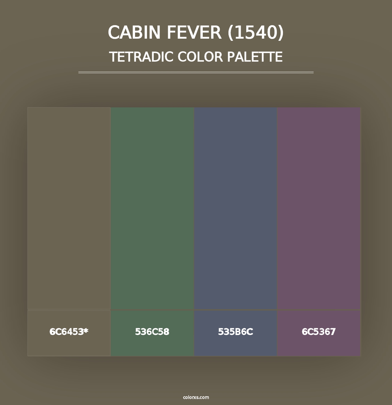 Cabin Fever (1540) - Tetradic Color Palette