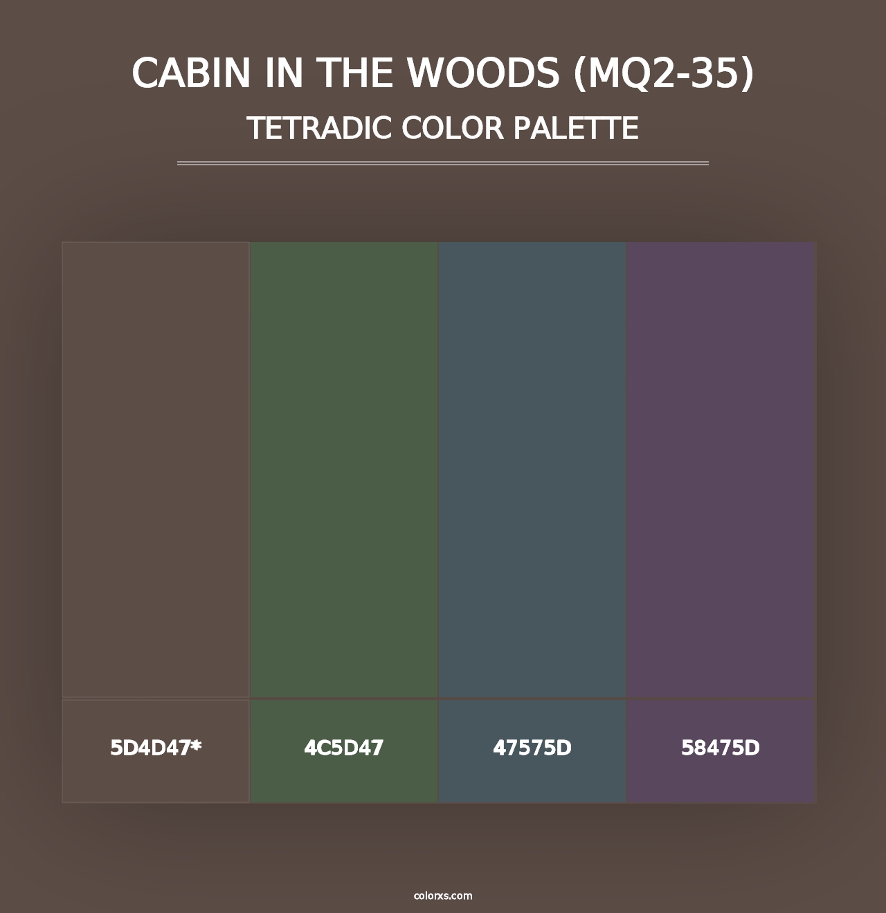 Cabin In The Woods (MQ2-35) - Tetradic Color Palette