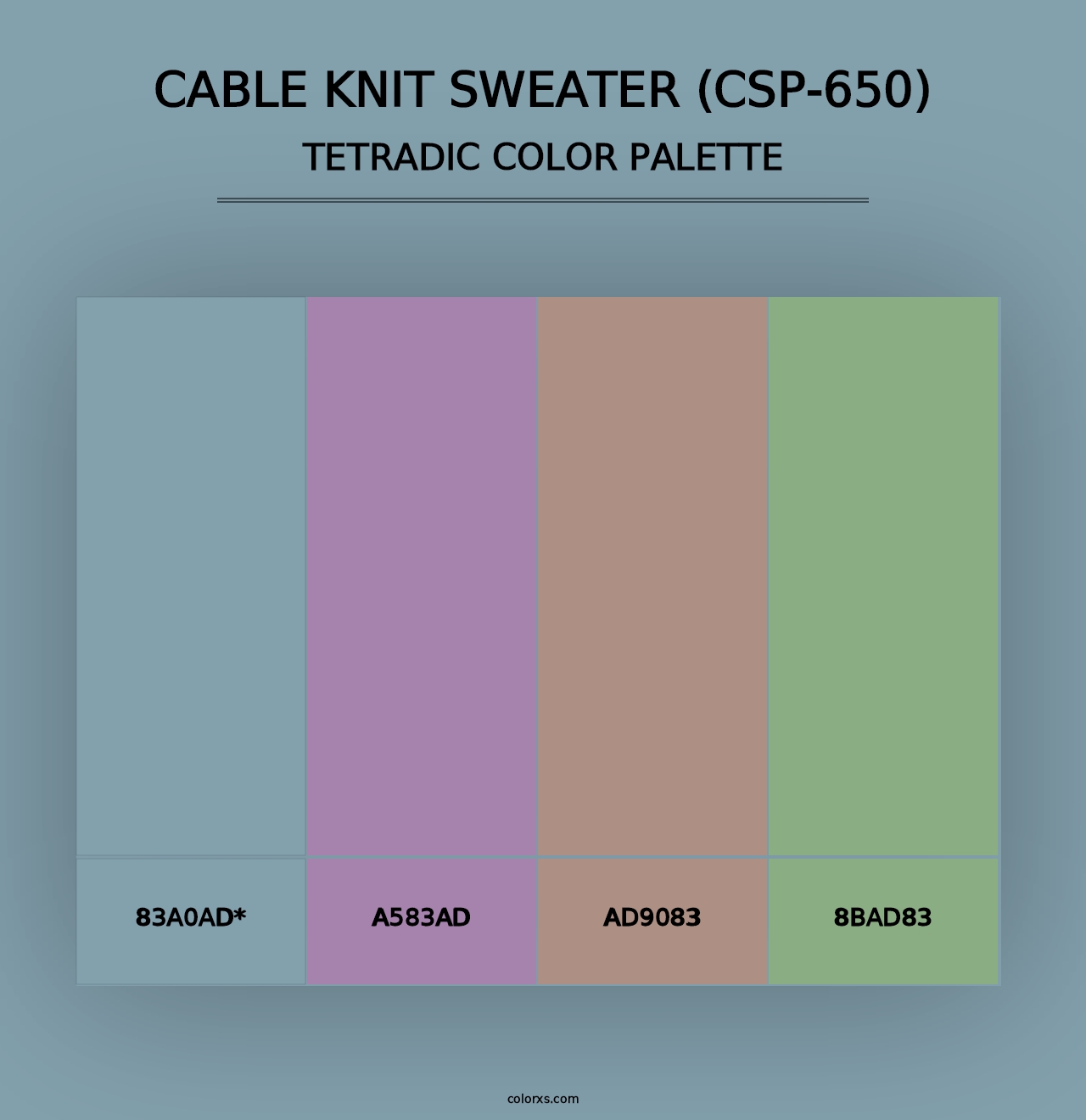 Cable Knit Sweater (CSP-650) - Tetradic Color Palette