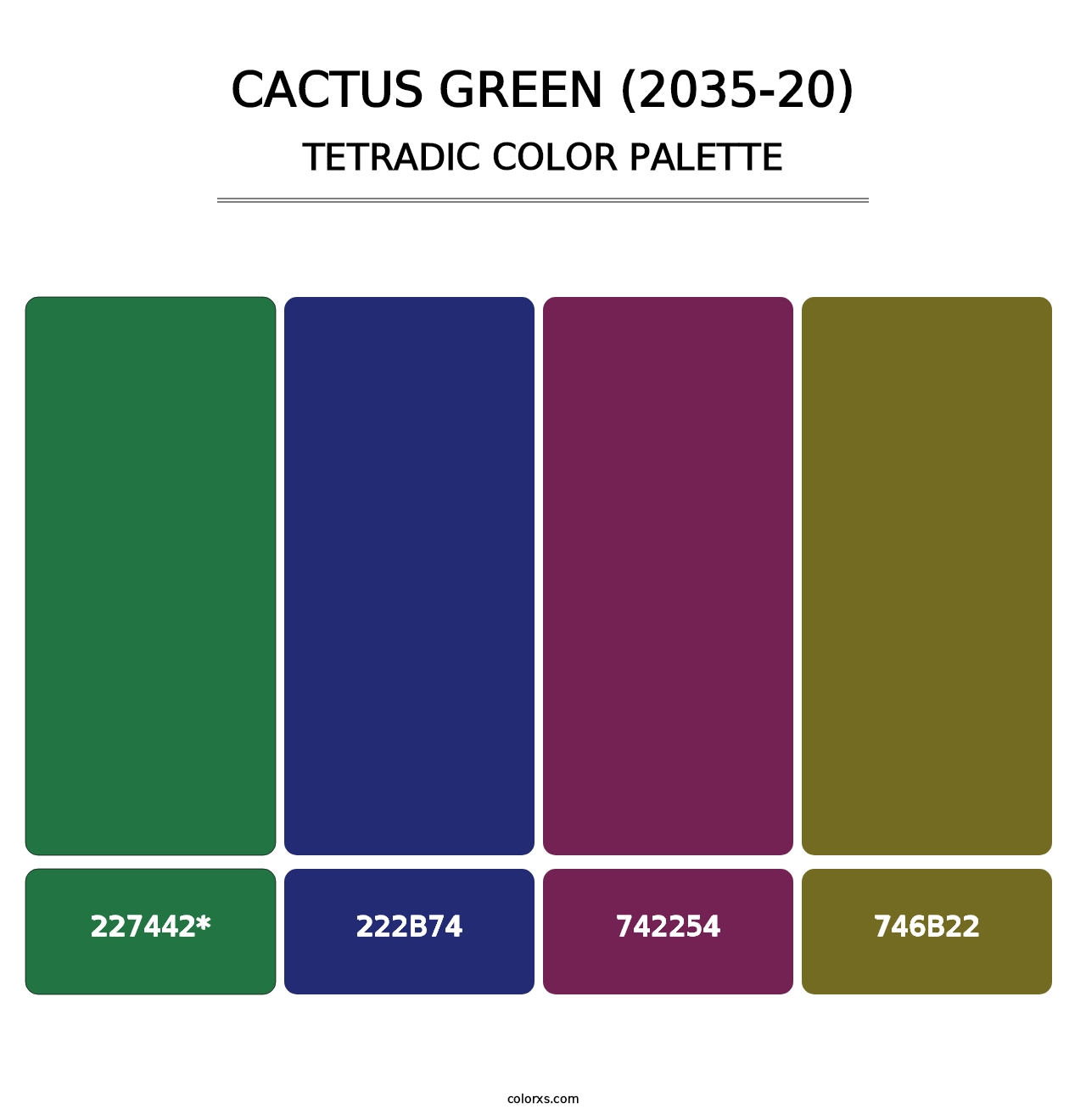 Cactus Green (2035-20) - Tetradic Color Palette