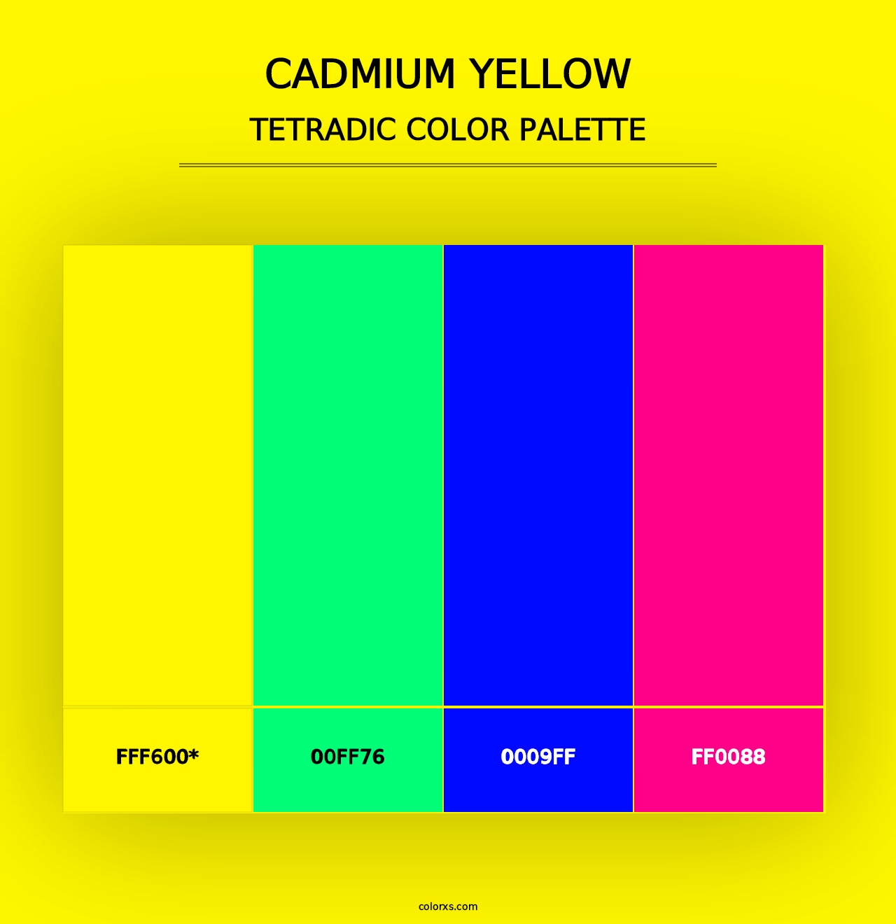 Cadmium Yellow - Tetradic Color Palette