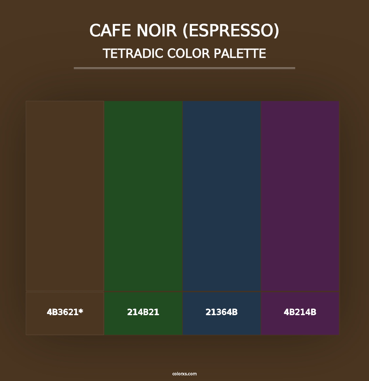 Cafe Noir (Espresso) - Tetradic Color Palette