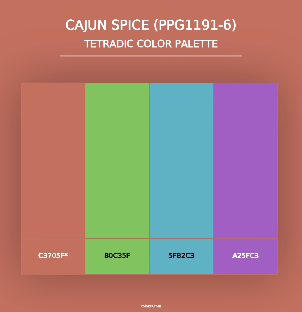 Cajun Spice (PPG1191-6) - Tetradic Color Palette