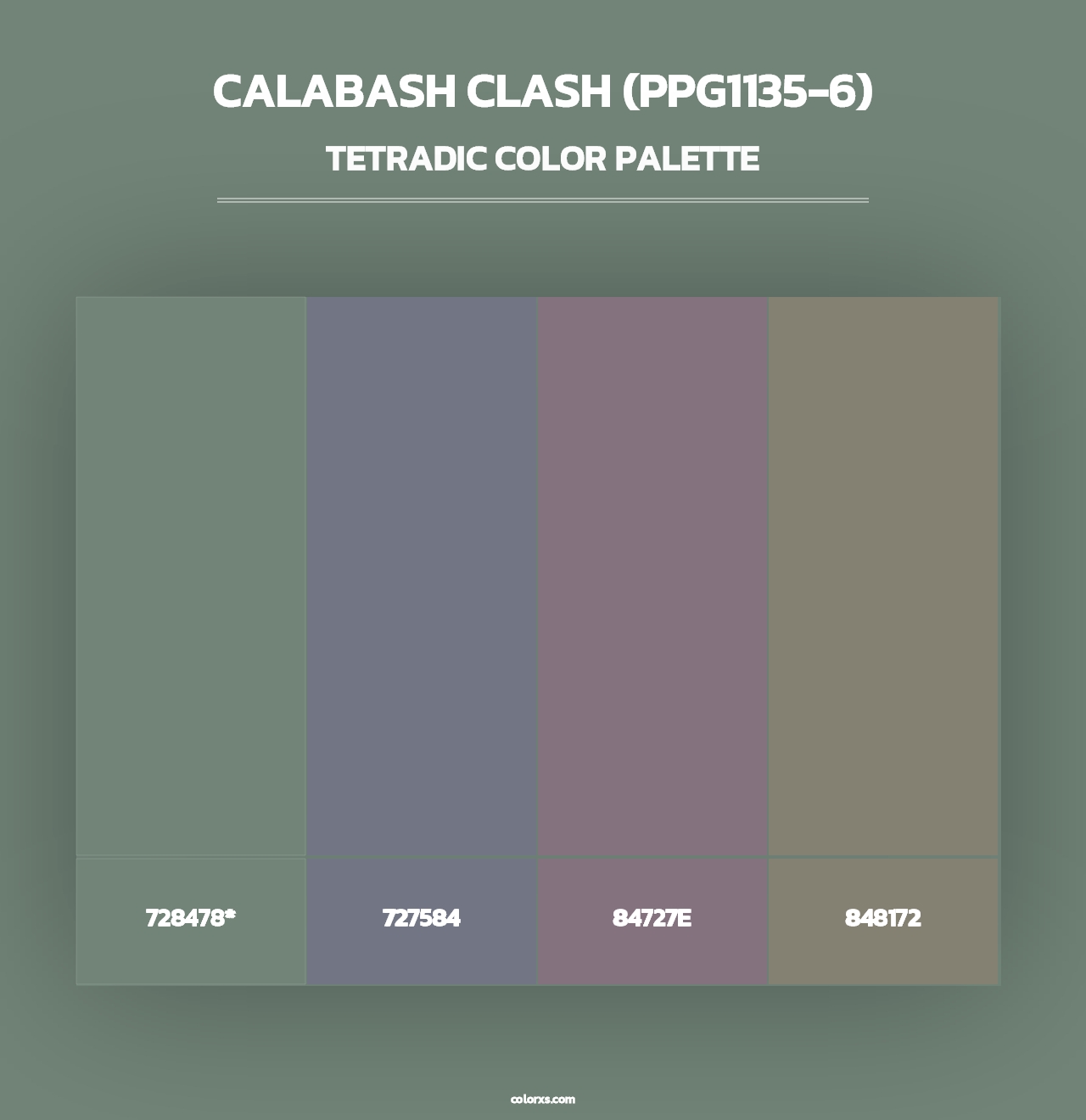 Calabash Clash (PPG1135-6) - Tetradic Color Palette