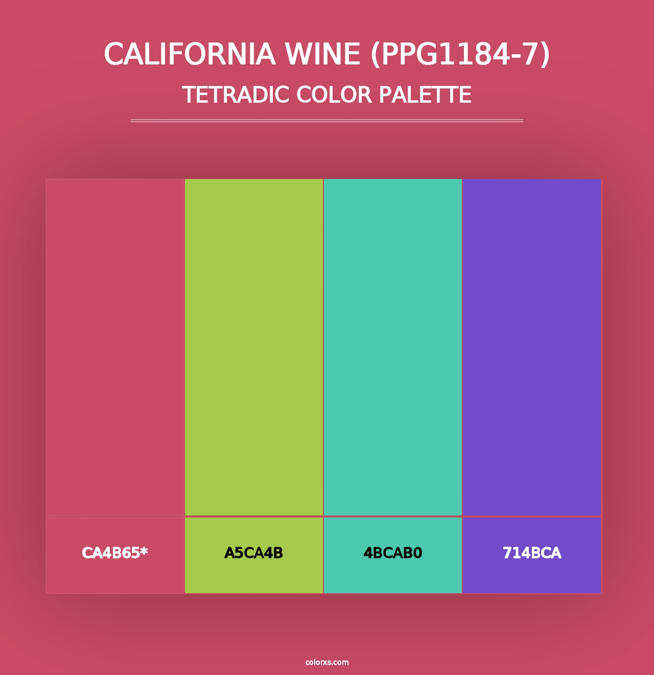 California Wine (PPG1184-7) - Tetradic Color Palette