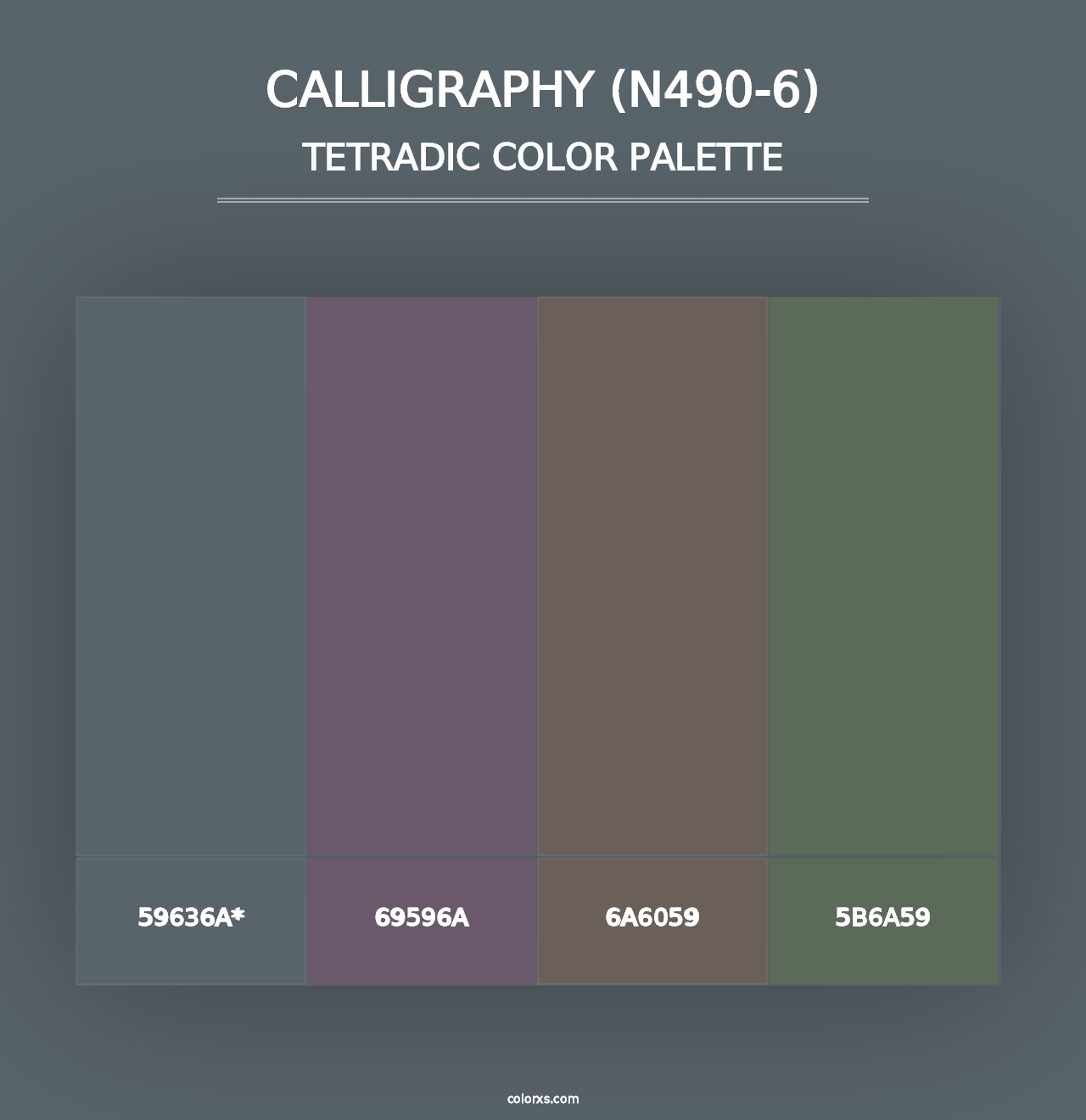 Calligraphy (N490-6) - Tetradic Color Palette