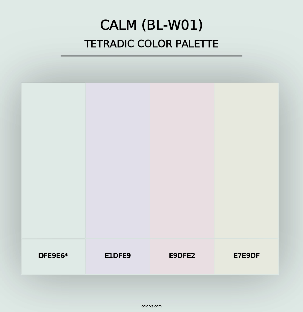 Calm (BL-W01) - Tetradic Color Palette