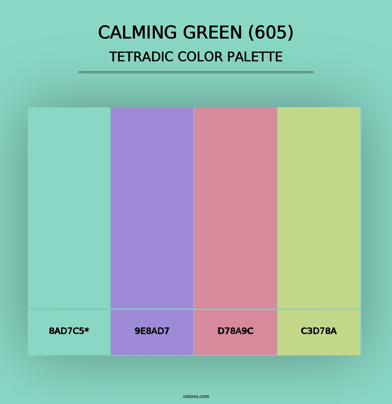 Calming Green (605) - Tetradic Color Palette