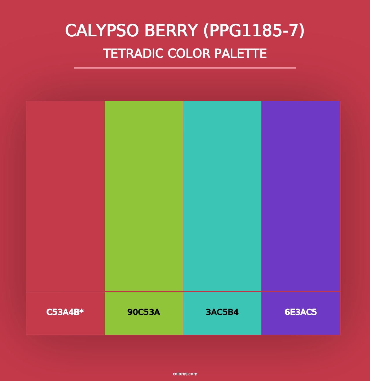 Calypso Berry (PPG1185-7) - Tetradic Color Palette