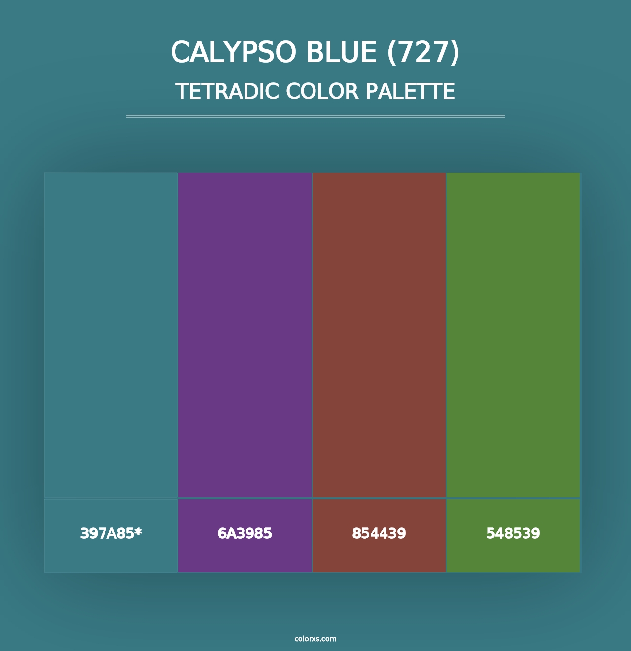 Calypso Blue (727) - Tetradic Color Palette