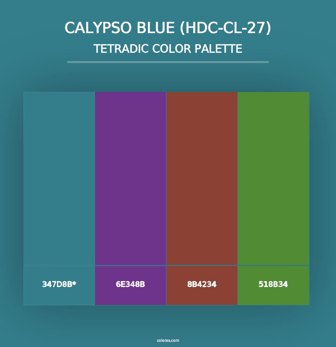 Calypso Blue (HDC-CL-27) - Tetradic Color Palette