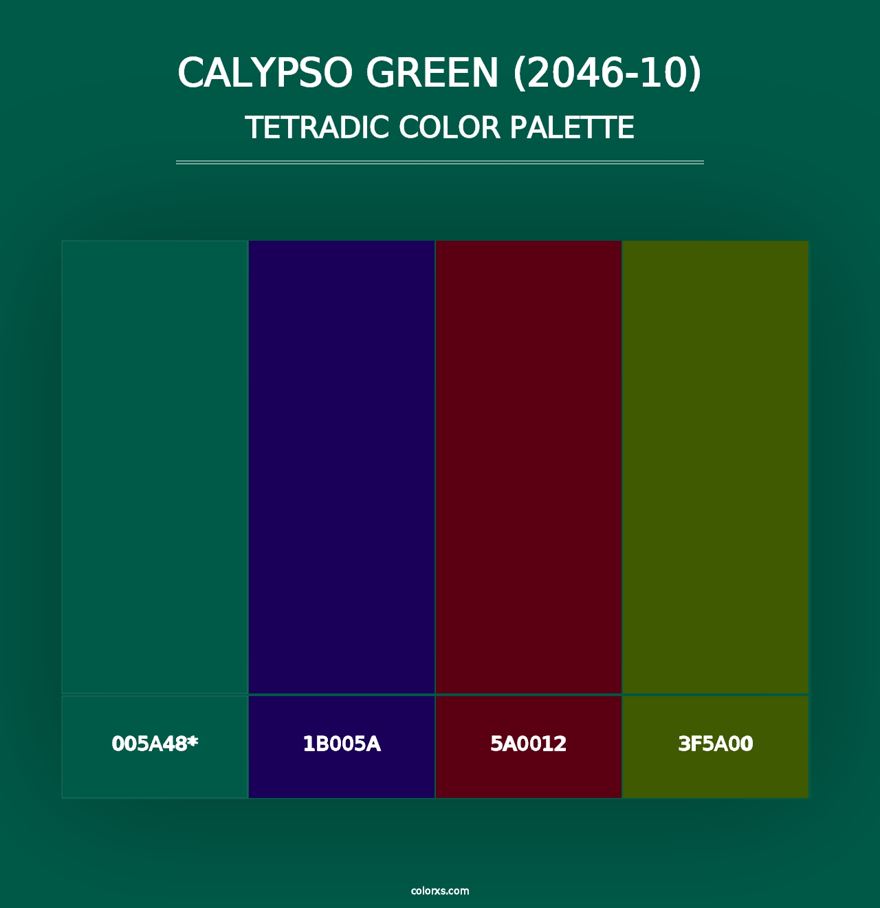 Calypso Green (2046-10) - Tetradic Color Palette