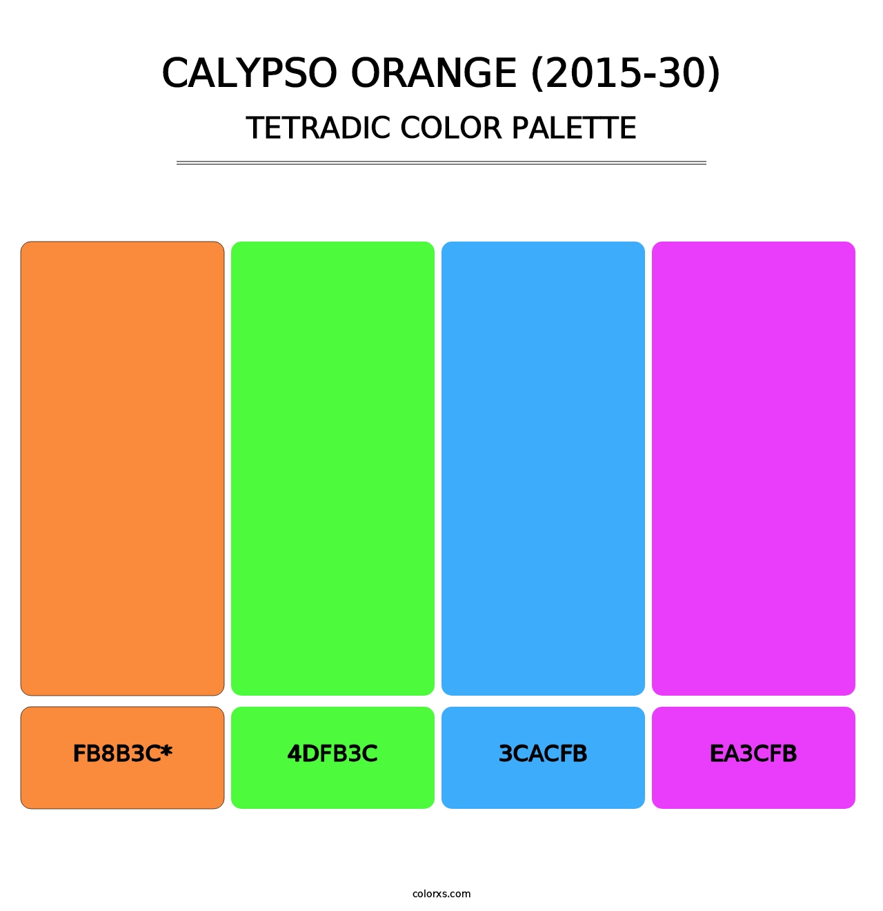 Calypso Orange (2015-30) - Tetradic Color Palette