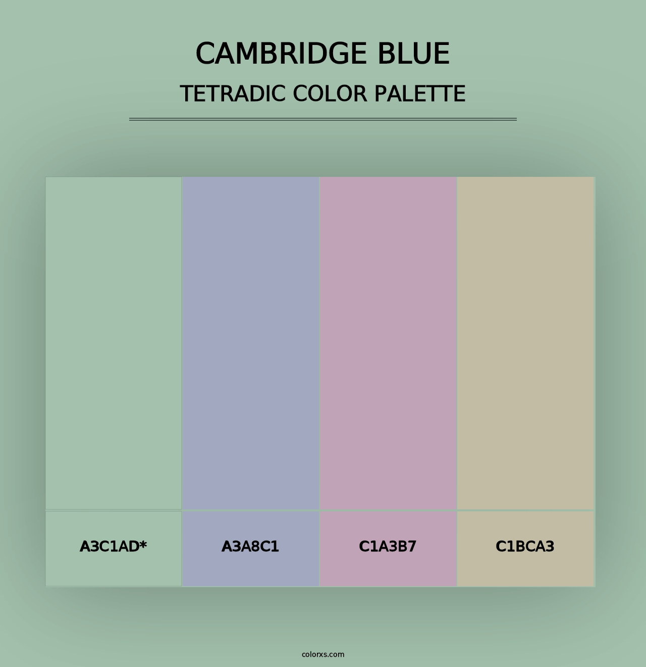 Cambridge Blue - Tetradic Color Palette