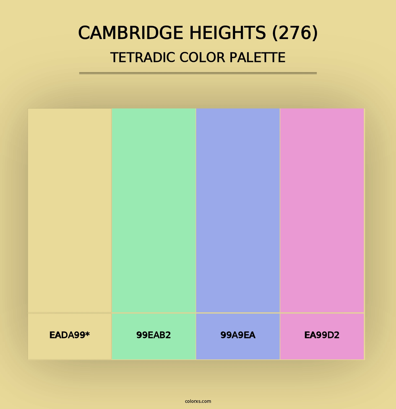 Cambridge Heights (276) - Tetradic Color Palette