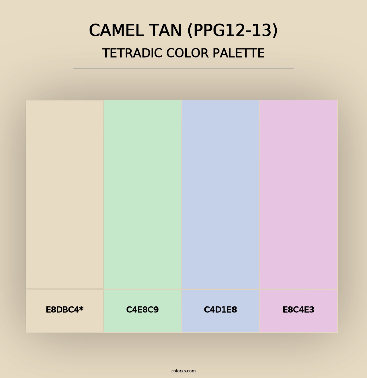 Camel Tan (PPG12-13) - Tetradic Color Palette