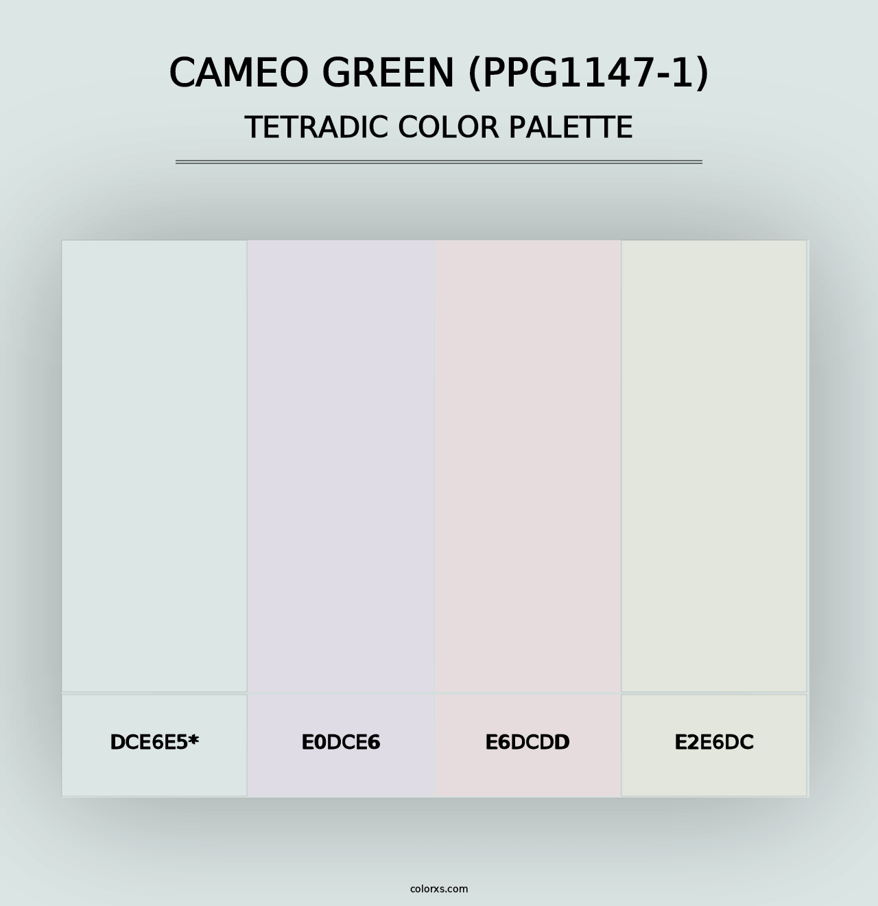 Cameo Green (PPG1147-1) - Tetradic Color Palette