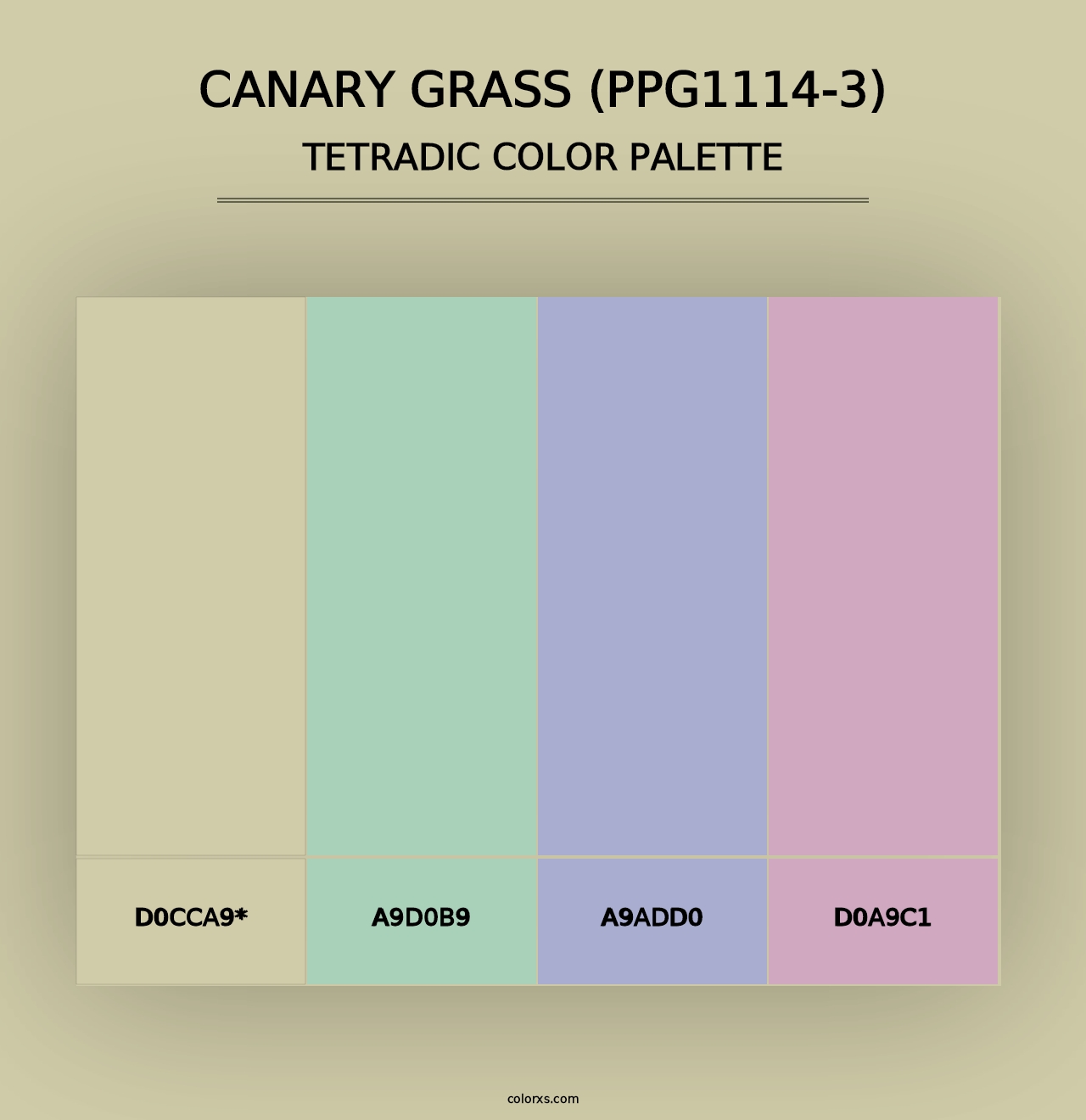 Canary Grass (PPG1114-3) - Tetradic Color Palette