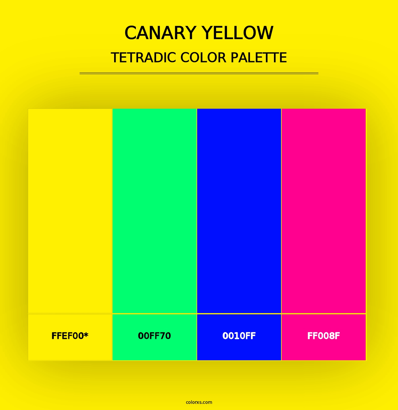 Canary Yellow - Tetradic Color Palette