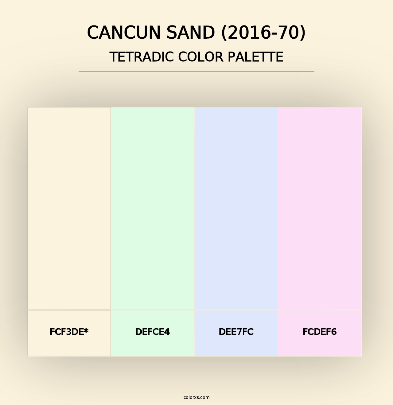 Cancun Sand (2016-70) - Tetradic Color Palette