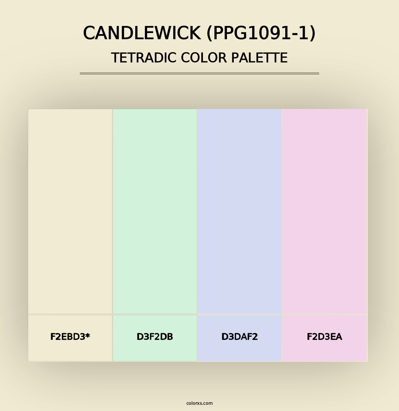 Candlewick (PPG1091-1) - Tetradic Color Palette